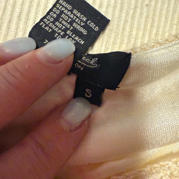 Peck & Peck Cream Crochet Blouse with Pearl Accent - Picture 9 of 11